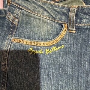 Apple Bottoms Blue Jeans with Yellow Accents